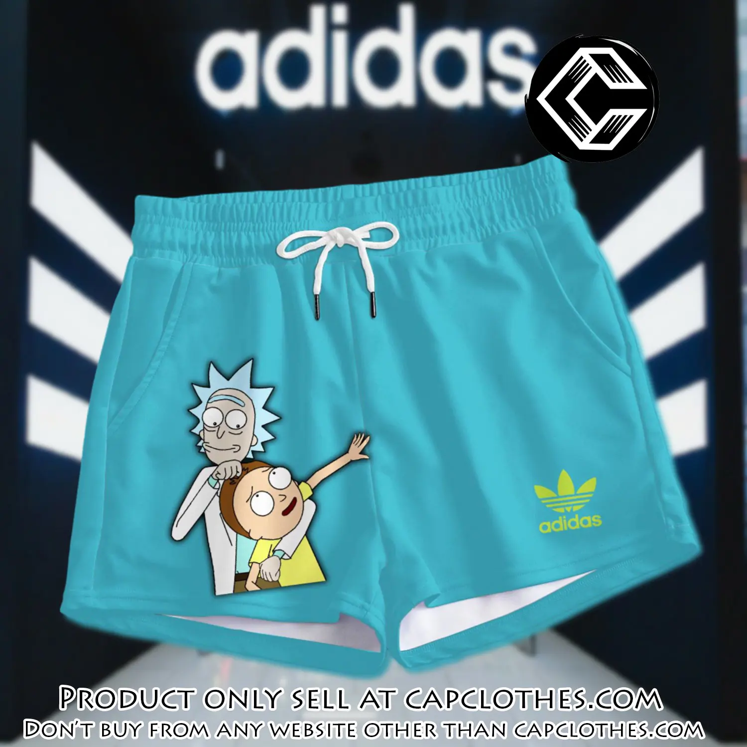 Premium rick and morty in adidas women shorts lady beach shorts wms1084 cc1931723